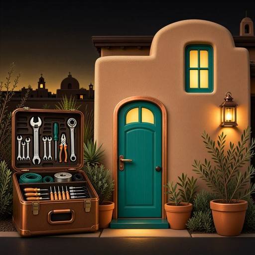 Appliance Repair service illustration, Santa Fe style