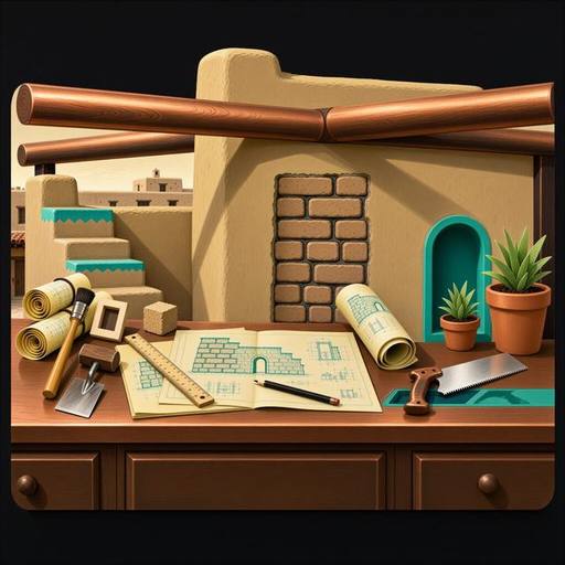 Contractors & Remodeling service illustration, Santa Fe style