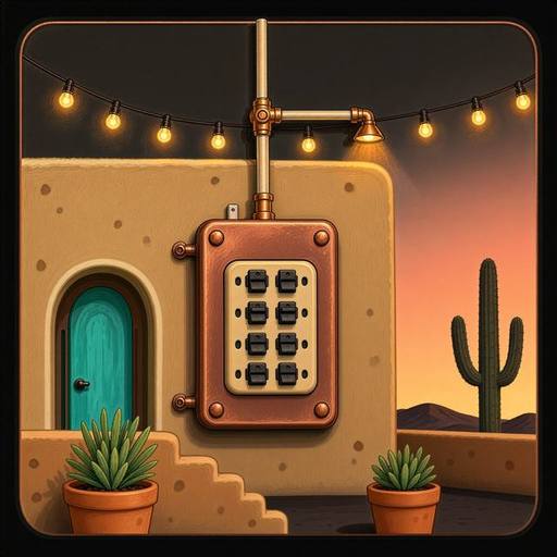 Electrical service illustration, Santa Fe style