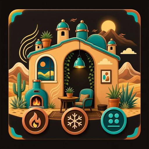 HVAC & Heating service illustration, Santa Fe style