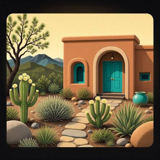 Landscaping & Tree Service service illustration, Santa Fe style