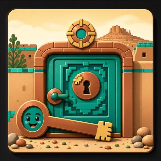 Locksmith service illustration, Santa Fe style